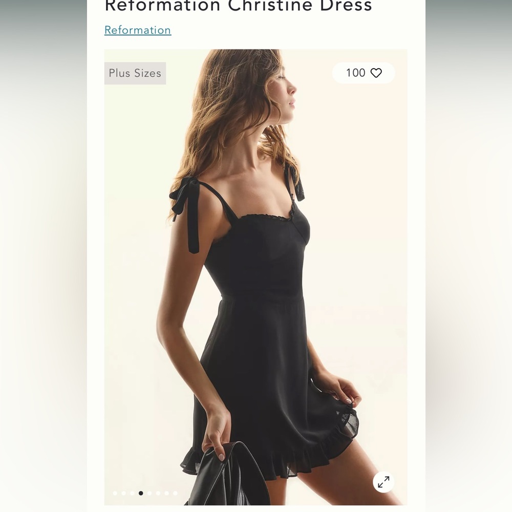 Reformation black mini dress